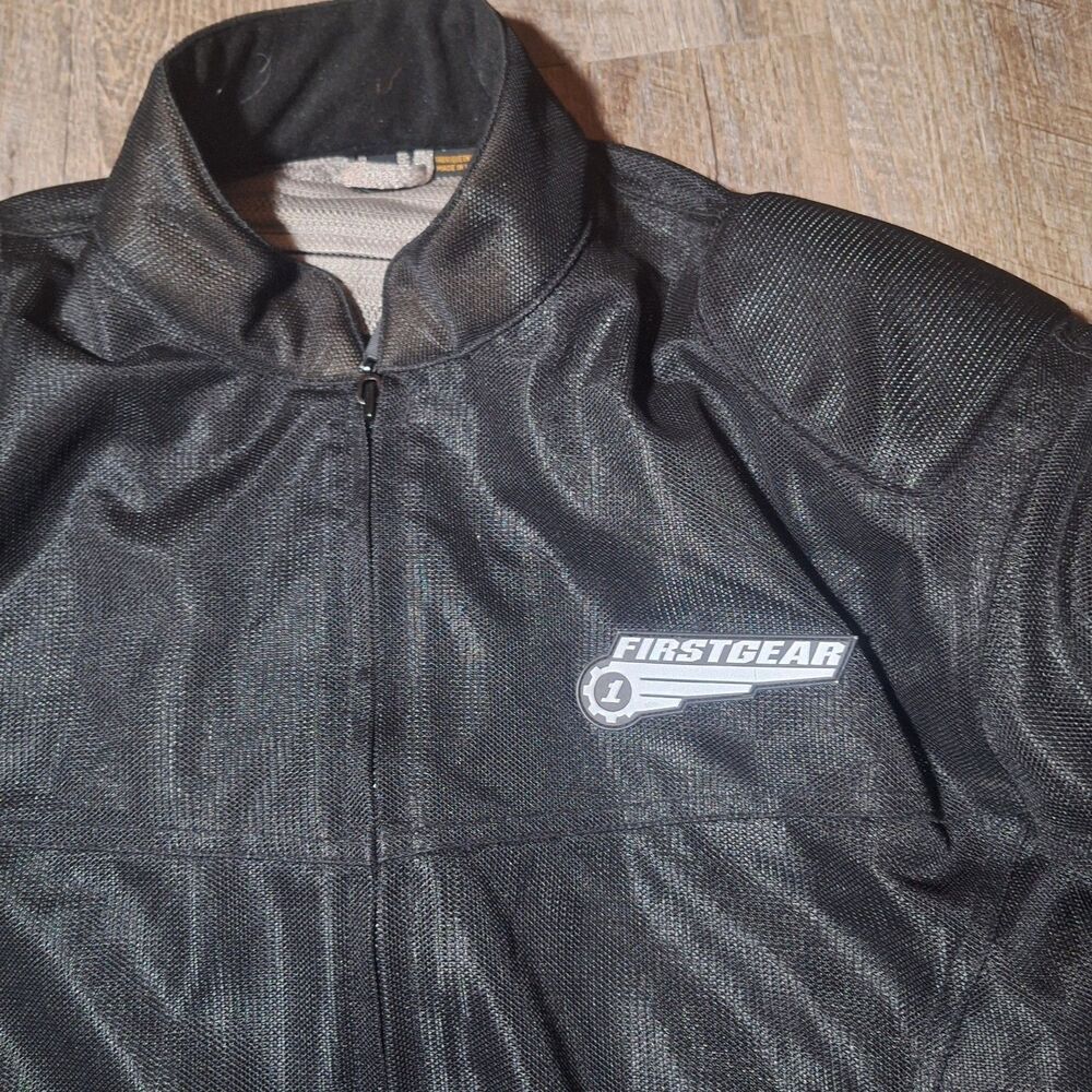 Firstgear Motorcycle Jacket Black Padded Armor St… - image 2